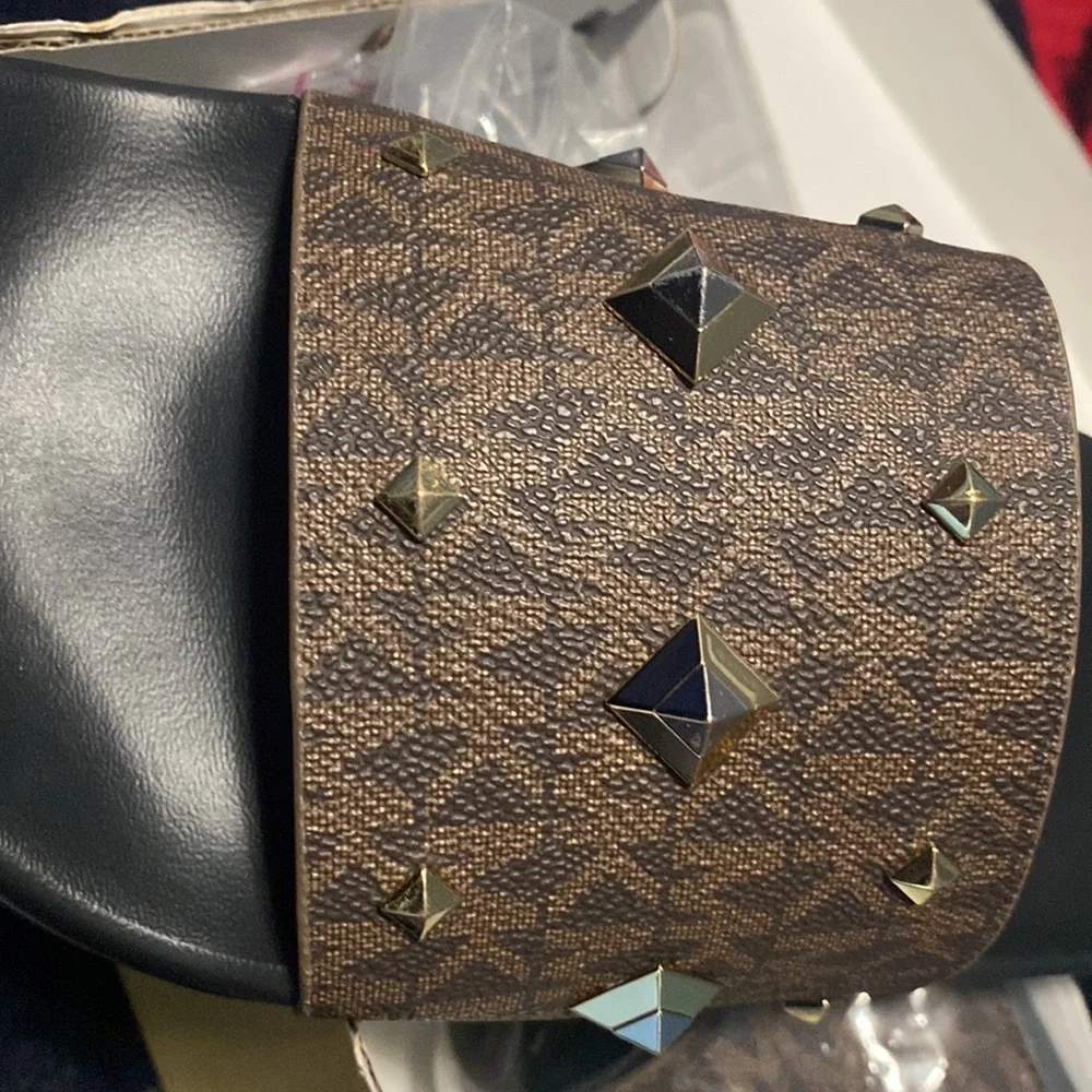 Michael Kors Brown Studded Sandals - Picture 4 of 5